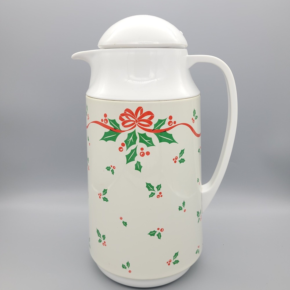 Vintage Corning Thermique 1 QT Insulated Carafe Pitcher Christmas